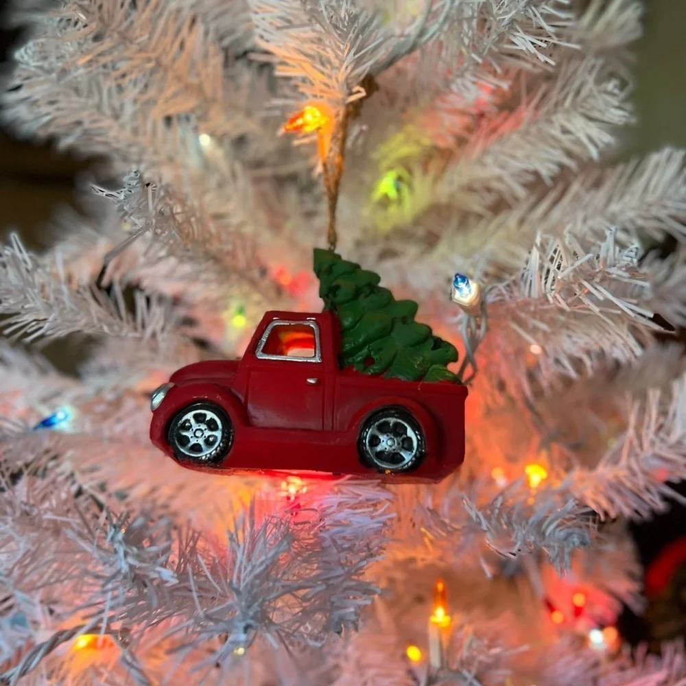 Red truck light up Christmas Ornament